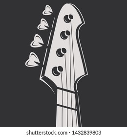 Grif guitar drawn in chalk on a blackboard