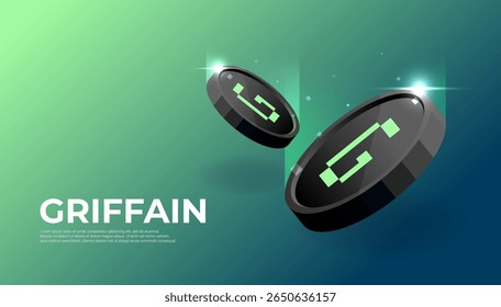 Banner da moeda GRIFFAIN. GRIFFAIN moeda criptomoeda conceito banner fundo.