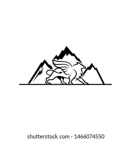 Griffin abstract black and white logo vector