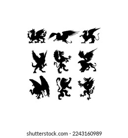 griffin animal collection silhouette design