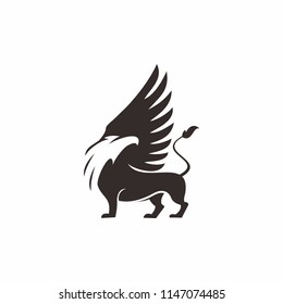 Griffin Animal logo the mythology creatures mascot, vector for design or print art template