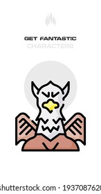 The griffin avatars, Element, Character Design. Crazy and Fantasy Future World Topic. Realistic, Cartoon, Fantastic, Sci-fi Style