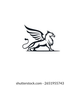Griffin bird logo icon flat vector design