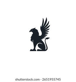 Griffin bird logo icon flat vector design
