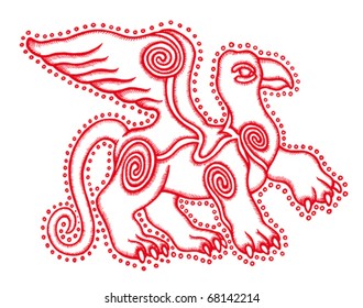 griffin decorative fantasy drawing illustrations vector