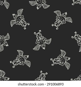 griffin doodle seamless pattern background