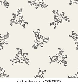 griffin doodle seamless pattern background