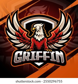 Griffin esport mascote design logotipo