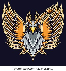 Griffin for esport and sport mascot logo isolated on dark background