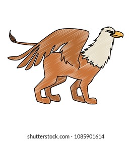 Griffin fantastic creature scribble