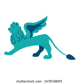 Griffin flat color illustration on white