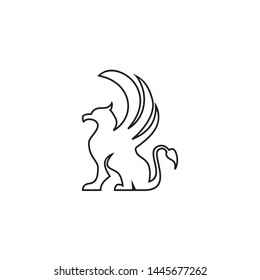 griffin gargoyle logo illustration on white background