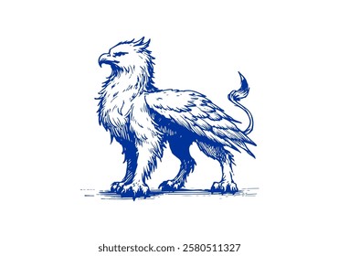 Griffin hand drawn sketch vector