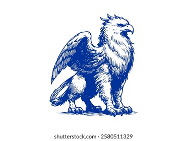 Griffin hand drawn sketch vector