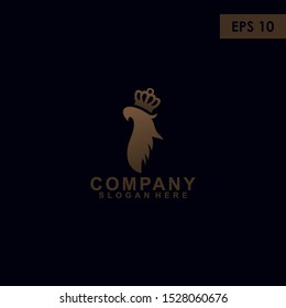 Griffin Head Logo Design for Vector Template With Luxury Crown