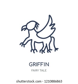 Griffin icon. Griffin linear symbol design from Fairy tale collection. Simple outline element vector illustration on white background.
