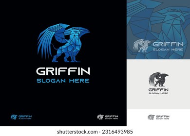 Griffin Illustration Logo in polygon style