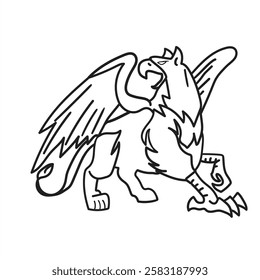 Griffin illustration with white Background