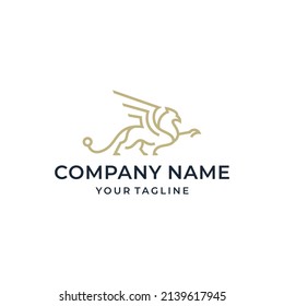 Griffin Line Art Logo Design