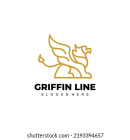 griffin logo design with line