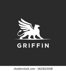 griffin logo design vector illustration on black background