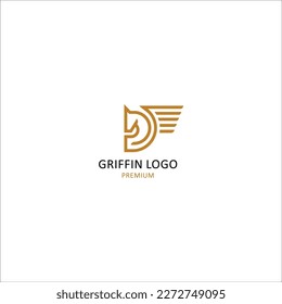 griffin logo design vector illustration on black background