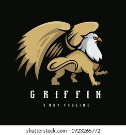 Griffin logo design vector with modern illustration concept style for badge, emblem and t-shirt printing