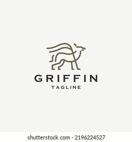 Griffin logo icon design template flat vector illustration