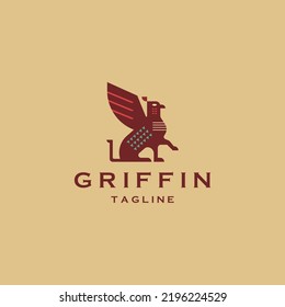 Griffin logo icon design template flat vector illustration