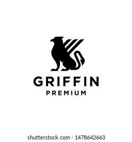 griffin logo mythical elegant luxury vintage hipster label illustration vector