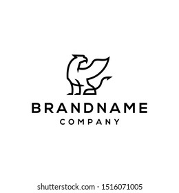 griffin logo mythical elegant luxury vintage hipster label illustration vector