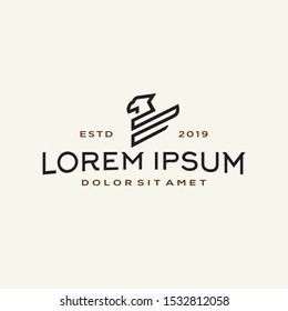 griffin logo mythical elegant luxury vintage hipster label illustration vector