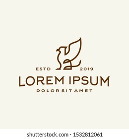 griffin logo mythical elegant luxury vintage hipster label illustration vector