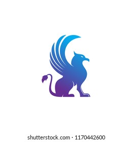 Griffin Logo Template Wing Griffin Icon Stock Vector (Royalty Free