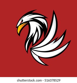 Griffin Logo Vector Template on Red Background