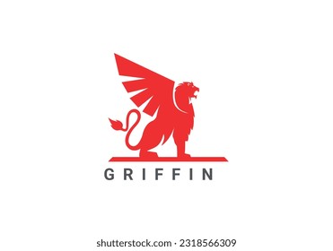 logotipo de griffin, griffin, alas, alas de león, logotipo del vector griffin, Griffin, fantasía