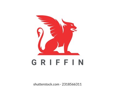 logotipo de griffin, griffin, alas, alas de león, logotipo del vector griffin, Griffin, fantasía