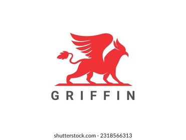 griffin logo, griffin, wings, lion wings, griffin vector logo, Griffin, fantasy