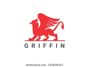 griffin logo, griffin, wings, lion wings, griffin vector logo, Griffin, fantasy