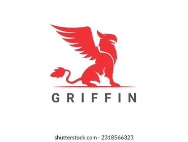 griffin logo, griffin, wings, lion wings, griffin vector logo, Griffin, fantasy