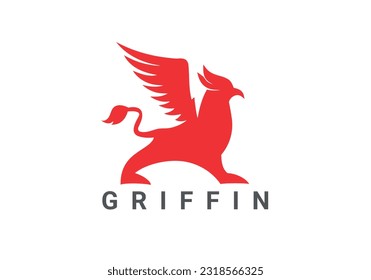 griffin logo, griffin, wings, lion wings, griffin vector logo, Griffin, fantasy