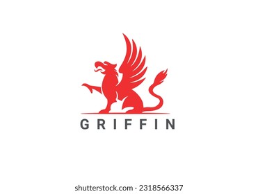 griffin logo, griffin, wings, lion wings, griffin vector logo, Griffin, fantasy