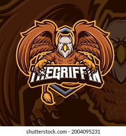 Griffin Mascot Esport Gaming Logo Design