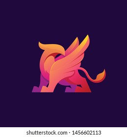 griffin modern logo colorful illustration