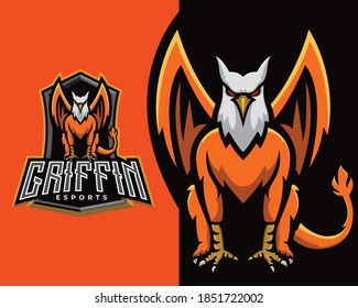 Griffin Mythical Creature Mascot Logo Design Stock Vector (Royalty Free ...