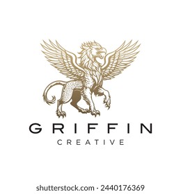 Griffin Mythical mascot Vector Design Logo	
