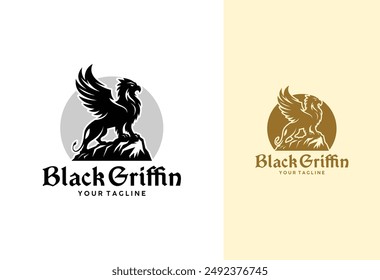 griffin mythology logo illustration design	