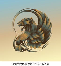 Griffin profile portrait vector symbol