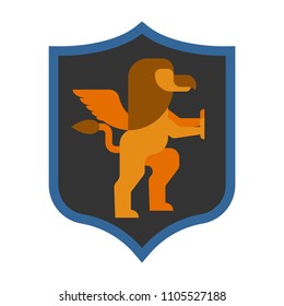 Griffin Shield heraldic symbol. Sign Animal for coat of arms. Vector illustration
