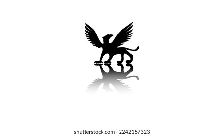 Griffin silhouette, high quality vector